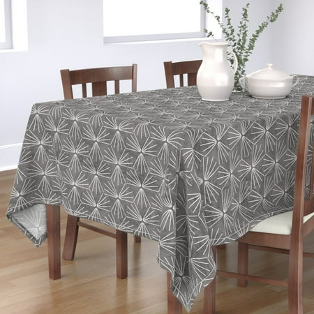 

Cotton Sateen Tablecloth 70 x 120 - Sun Tile Geo Geometric Modern Gray Minimal Print Custom Table Linens by Spoonflower