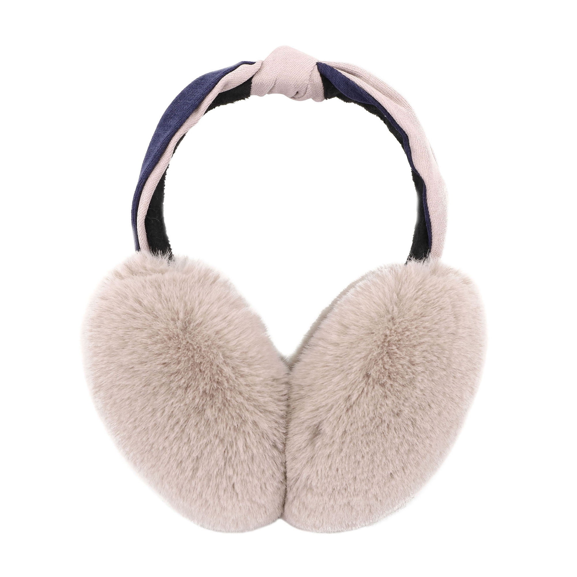Zando Winter Faux Furry Earwarmers Women Men Warm Soft Knit EarMuffs Outdoor Ajustable Foldable Ear Muffs 
