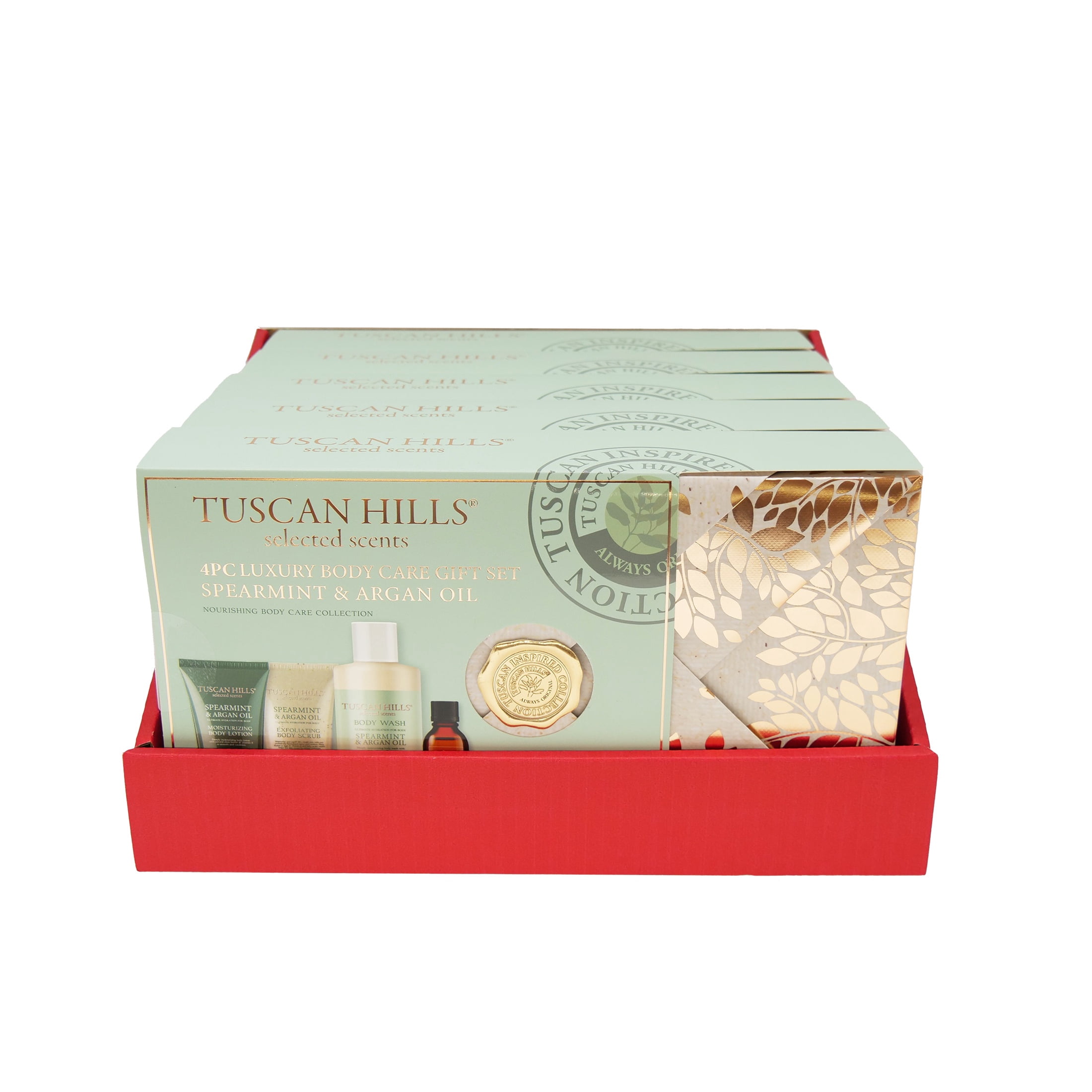 Tuscan Hills Luxury Body Care Gift Set, Spearmint & Argon Oil Scent, 4 Piece
