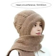 thumbnail image 5 of Beanie Hat Scarf for Women Integrated Ear Windproof Cap Scarf 2 in 1 Scarf Ear Guard Hat Thick Winter Knitted Hat, 5 of 5