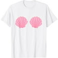thumbnail image 1 of Mermaid Pink Seashell Bra Cartoon Graphic T-Shirt - As Picture - L, 1 of 3
