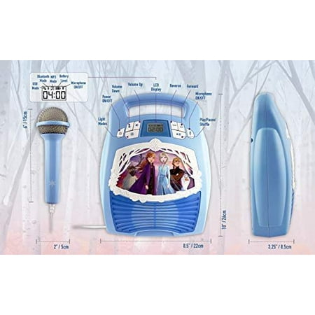 microphone mp3 frozen sing memory along working using expand usb port ekids karaoke bluetooth portable player hours built machine light