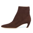thumbnail image 2 of FSJ Women Comfortable Kitten Low Heel Ankle Boots Pointed Closed Toe Back Zipper Booties Dress Party Casual Shoes Size 6.5 Brown, 2 of 3