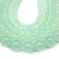 thumbnail image 3 of K-KED Apple Green Jade Spacer Loose Smooth Round Bead 15" strand4 6 8 10 12mm Jewelry-4 mm, 3 of 6