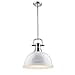 thumbnail image 3 of Golden Lighting 3604-L CH-WH Duncan 1 Light Pendant with Rod in Chrome with White Shade, 3 of 3