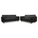 thumbnail image 1 of Sala de Piel Genuina Sofá y Love Seat ConfortoPiel  Noruega Negro, 1 of 5