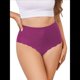 thumbnail image 1 of Bragas Invisibles de Cintura Alta para Mujer, Sin Etiqueta, con Borde Ondulado y Cobertura Total. Rojo Púrpura XL, 1 of 10