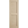 thumbnail image 3 of Ekena Millwork 18"W x 24"H Rustic Two Equal Louver Rough Cedar Faux Wood Shutters (Per Pair), Primed Tan, 3 of 12