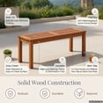 thumbnail image 6 of Hommoo 2-Person Solid Wood Outdoor Patio Bench, Backless Slatted Dining Bench for Porch, Garden & Backyard, Rustic Breathable Seating, Natural, 6 of 7