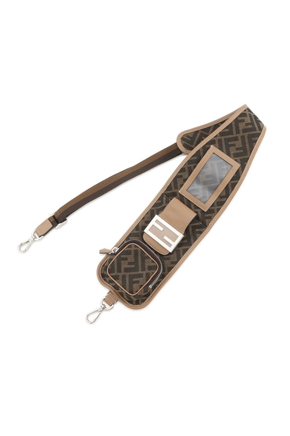 Pre-Owned Fendi Shoulder Strap You Zucca Canvas Leather 8AV417 FENDI