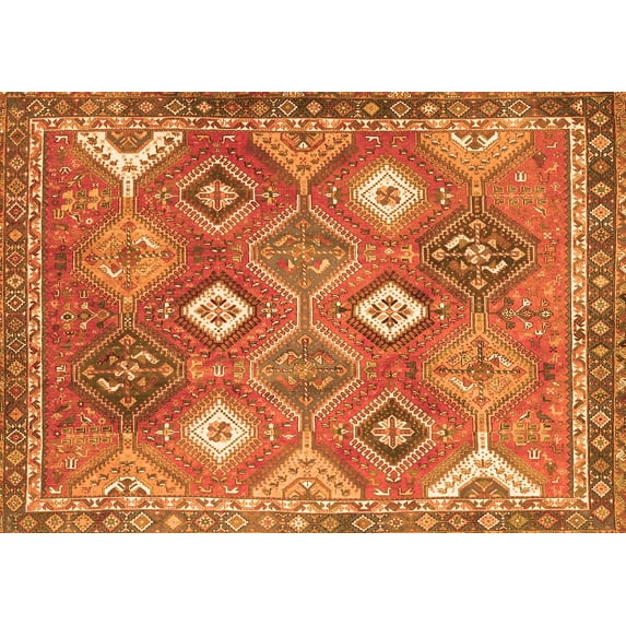 Ahgly Company Indoor Rectangle Persian Orange Traditional Area Rugs, 8' x 12'