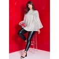 thumbnail image 4 of Roaman's Women's Plus Size Sequin Mock Neck Blouse, 4 of 4