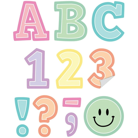 Teacher Created Resources Pastel Pop 2" Bold Block Self-Adhesive Letters Uppercase, 326 Pieces