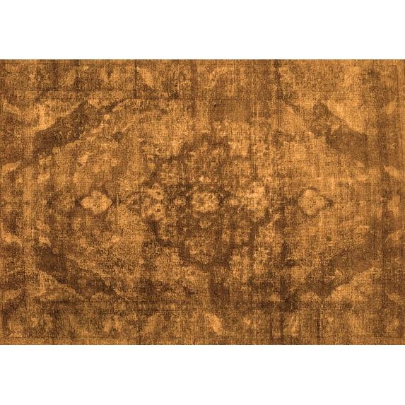 Ahgly Company Indoor Rectangle Abstract Orange Contemporary Area Rugs, 8' x 12'