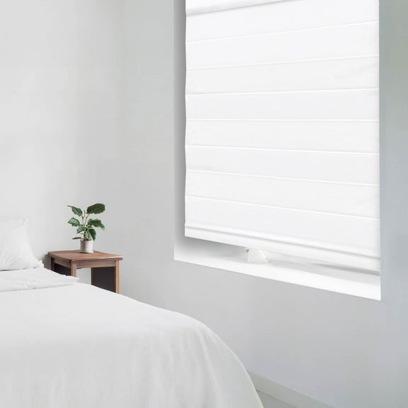 Regal Living Insulating Cordless Blackout Roman Shade, White, 23W x 72L