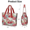 thumbnail image 3 of Tote Bag for Women - Pioneer Flower Shoulder Bag - Large Utility Work Duffle Bag with Zipper Handbag for Travel, Work, Sprots, 3 of 5
