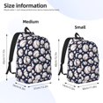 thumbnail image 2 of Disketp Cute Basebal print Canvas Backpack Lightweight Travel Daypack Student Rucksack Laptop Backpack-, 2 of 5