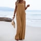 thumbnail image 5 of ICHUANYI Clearance Fashion Women Casual Cold Shoulder Jumpsuit Solid Button Suspender Jumpsuits Wide Pocket Leg Pant(Orange, XXL) ICHUANYI WER2023080813344, 5 of 8