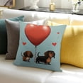 thumbnail image 3 of Ollo0ord  Throw Pillow Case,Sausage Dog Couple Decorative Cushion Cover for Home Bedroom Living Room Car, Gifts for Lovers Couples Girls Women Wife Dog Lovers 18x18in, 3 of 5