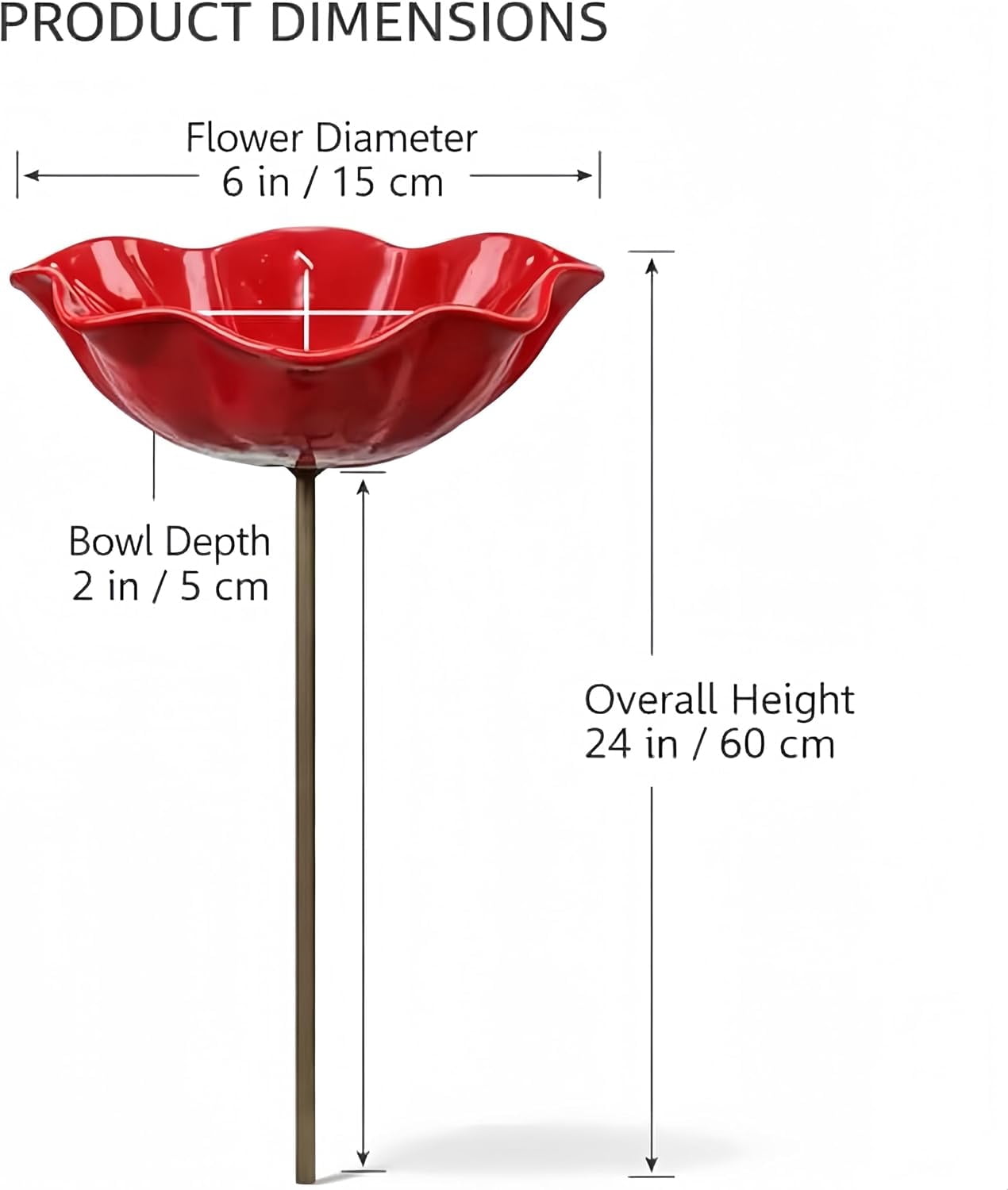 2026 New Metal Flower Garden Stakes Bird Bath, Handmade Metal Flower Garden Stake, Butterfly Feeders for Outdoors with Bee Bath & Bird Water Bowl (Yellow, 2PCS)