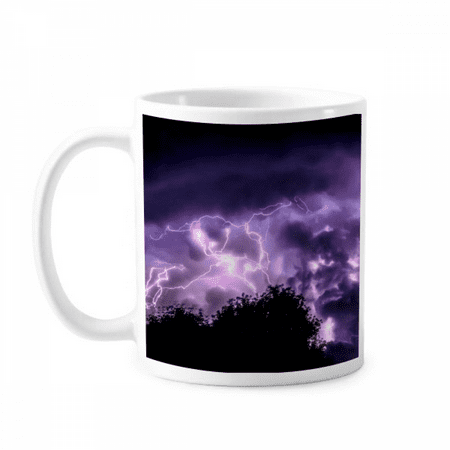 

Purple Thunder Night Sky Art Deco Fashion Mug Pottery Cerac Coffee Porcelain Cup Tableware