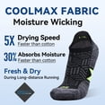 thumbnail image 3 of Busy Socks 3 Pack Womens Athletic Ankle Running Coolmax Cotton Socks for Men 9-12 Walking Golf Gym Fitness, Medium, Dark Gray, 3 of 8