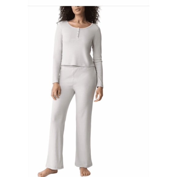 Gap GapBody Women's Long-Sleeve Rib Pajama Top - Quiet Grey