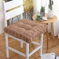 thumbnail image 2 of FEOLGEHLY Thick Tufted Corduroy Square Seat Cushion, Soft Washable Anti Deformation Chair Floor Pad for Home Dining Office Gaming Picnic(17.75x17.75x3.94in, Brown), 2 of 6