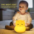 thumbnail image 2 of Night Light Children Soft Silicone Owl Lamp 9 Colors Bedside Lamp Baby Rechargeable Remote Control, 2 of 5