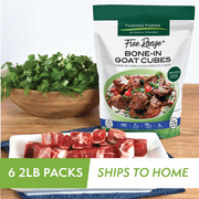 Thomas Farms Free Range Bone-In Goat Cubes, Six 2 lbs Packages