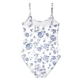 thumbnail image 5 of Shadoumai One Piece Swimsuit for Girls 6 Scalloped Girls Tankini Swimsuit Lightweight Contrast Color Ruffle Bathing Suit with Mesh Cover Ups Swimwear with Cover Up Beach Skirt, 5 of 5