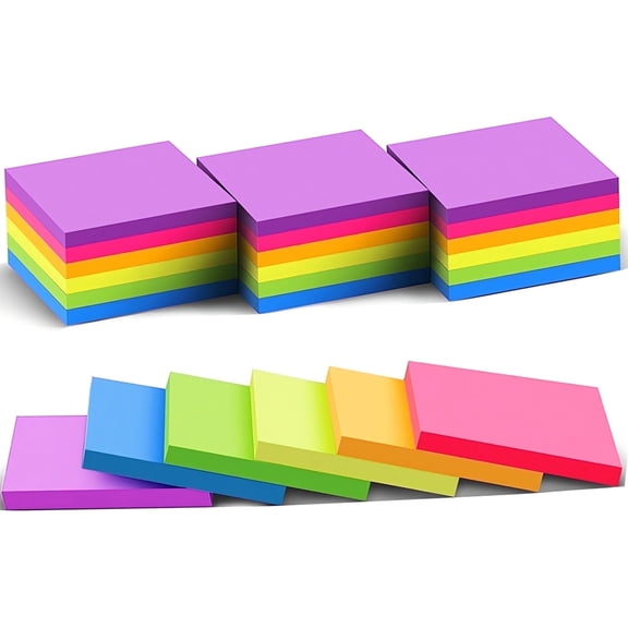 Heluo.Zu 24 Pads Sticky Notes 3x3,Self-Stick Mini Notepad 74 Sheet/Pad Total 1776 Sheets