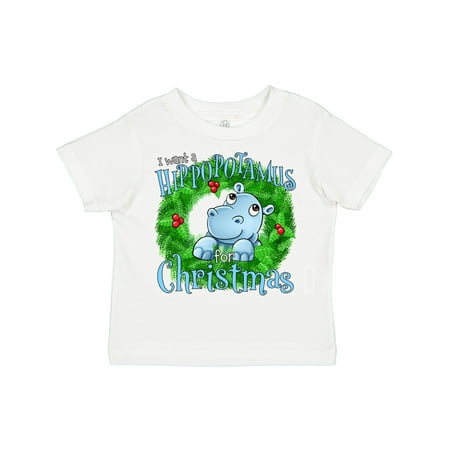 

Inktastic I Want a Hippopotamus for Christmas Gift Toddler Boy or Toddler Girl T-Shirt