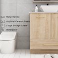 thumbnail image 5 of MONSLIPA 30 inch Bathroom Vanity with Sink, 2 Door Vanity Cabinet Sink Combo with Drawer, Oak, 5 of 8