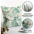 thumbnail image 6 of Vintage Floral Bird Pillow Covers 18x18 Inch Set of 2 Teal Flowers Leaves Decorative Throw Pillows for Couch Chinoiserie Square Pillow Cases Home Decor for Sofa Bed Porch Living Room Outdoor, 6 of 6
