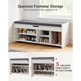 thumbnail image 4 of CHITOOMA Shoe Storage Bench, 2-Tier with Cushioned Seat, Adjustable Shelves, 300 lbs Capacity, 47.2" x 15" x 18", White, 4 of 8