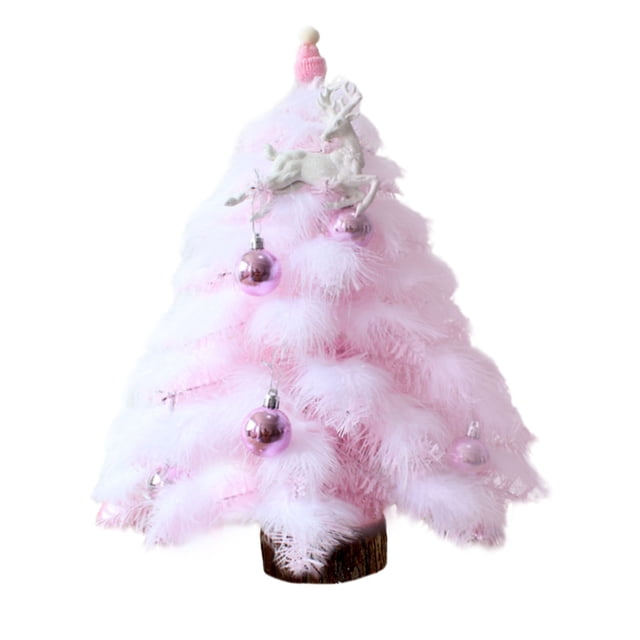 Árbol de Navidad de Mesa ANGGREK Modelo De Plumas 45cm PVC Mini Decoración