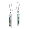 thumbnail image 3 of Simplicity Dangle Bar Abalone Shell Sterling Silver Earrings, 3 of 5