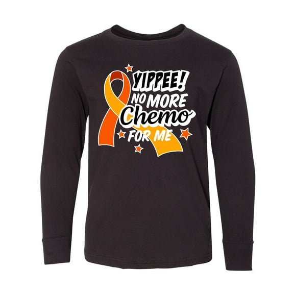 Inktastic Leukemia Awareness Yippee No More Chemo for Me Long Sleeve Youth T-Shirt