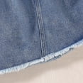 thumbnail image 6 of Girls Denim Skirt Size 9-10Y Summer Casual Asymmetrical Hem Flared Mini Skirt Comfortable Youth Kids Jeans Skirt, 6 of 10