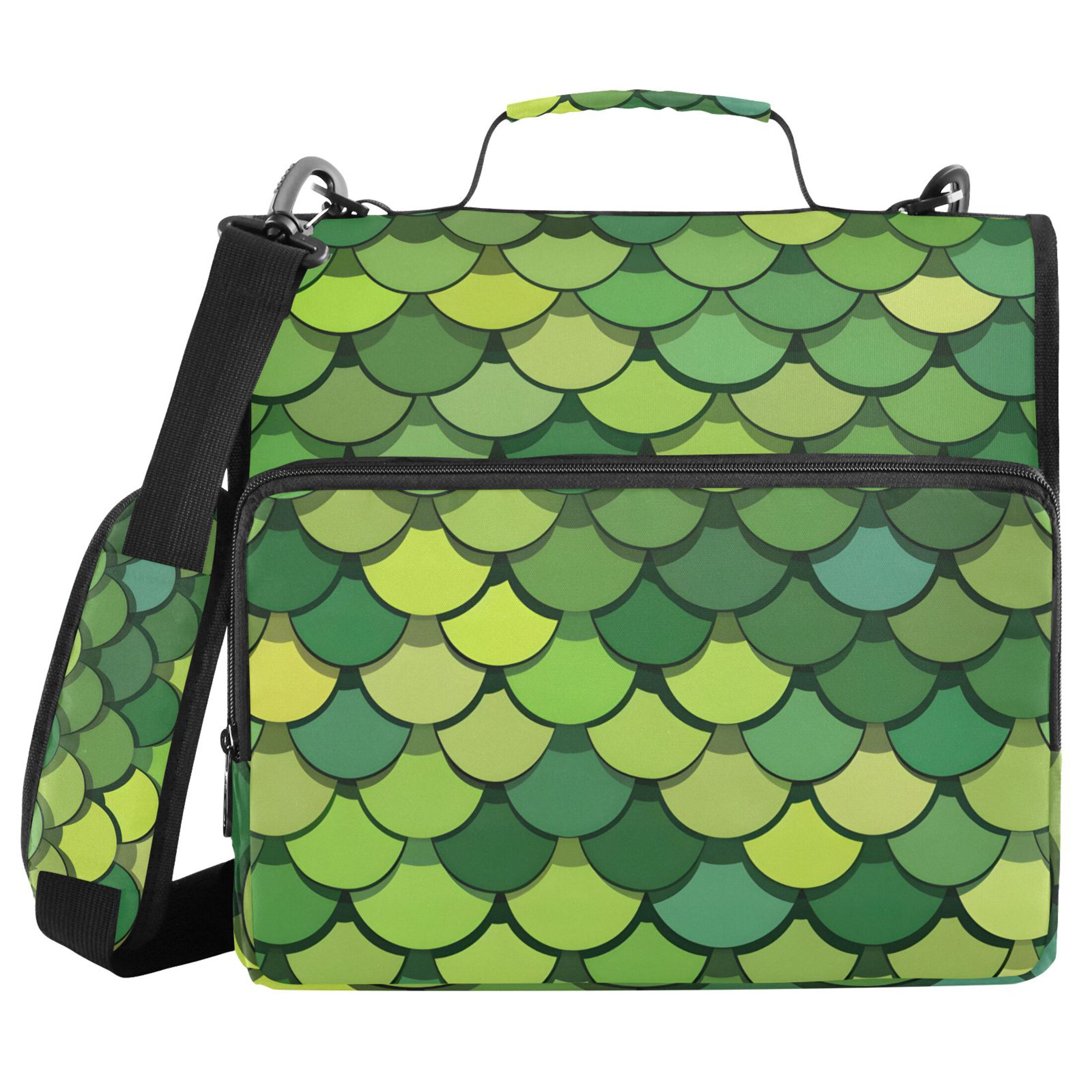 ALAZA Zipper Binder Green Scales 3 Ring Trapper Keeper File Folder Organizer Bag