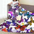 thumbnail image 5 of Colorful Butterfly Ultra Soft Cozy Flannel Blanket - Lightweight Warm Blankets - Pet Throw Blanket - for Adults Outdoor Travel, Indoor Bed Couch Sofa Room Decor All Seasons 50'''' x 60'''', 5 of 6