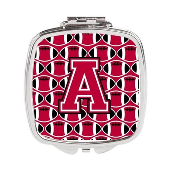 Letter A Football Crimson & White Compact Mirror