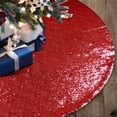 thumbnail image 5 of CY5O5ee Christmas Tree Skirt Red 23.6inch Sequin Xmas Tree Mat Tree Skirt Cover Christmas Decor Party Indoor Holiday Tree Ornaments Family Classic Decorations, 5 of 8