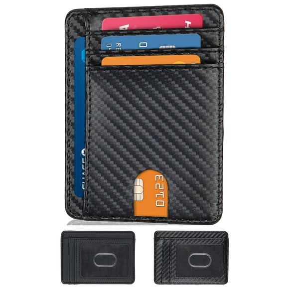 Deago Slim Minimalist Front Pocket RFID Blocking Card Holder Leather Wallets for Men Women