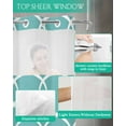 thumbnail image 4 of No Hook Shower Curtain with Snap in Liner, Abstract Geometric White Line Blue Texture Hotel Shower Curtains for Bathroom, Washable Shower Curtain Liner Set with Mesh Top Window, 66"x72", 4 of 6