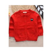 Baby Girls Thick Love Embroidery Buttoned Cardigan Sweater