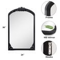 thumbnail image 2 of Solid Wood Wall Mirror Vintage Decorative Mirror for Living Room Bedroom 36"x24", Black, 2 of 7