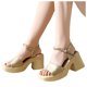 thumbnail image 2 of MKLEKYY Sandalias Romanas Informales de Tacón Alto y Una Tira para Mujer, 2 of 4