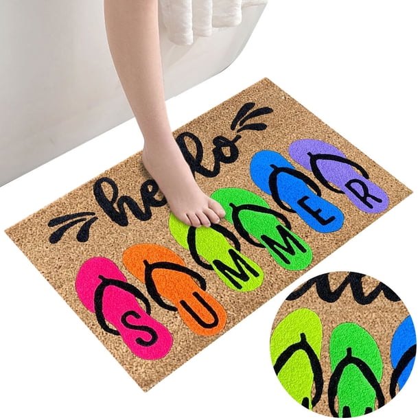 Mostín Puerta Trasero Perfil Mat La Bienvenida Hello Decorbent Decorativa 40x60 Cm para Entrada Baño